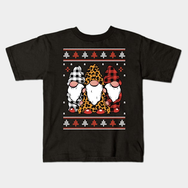 Gnomes Ugly Christmas Kids T-Shirt by mikevdv2001